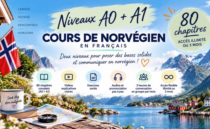 Cours de norvégien en français A0 + A1