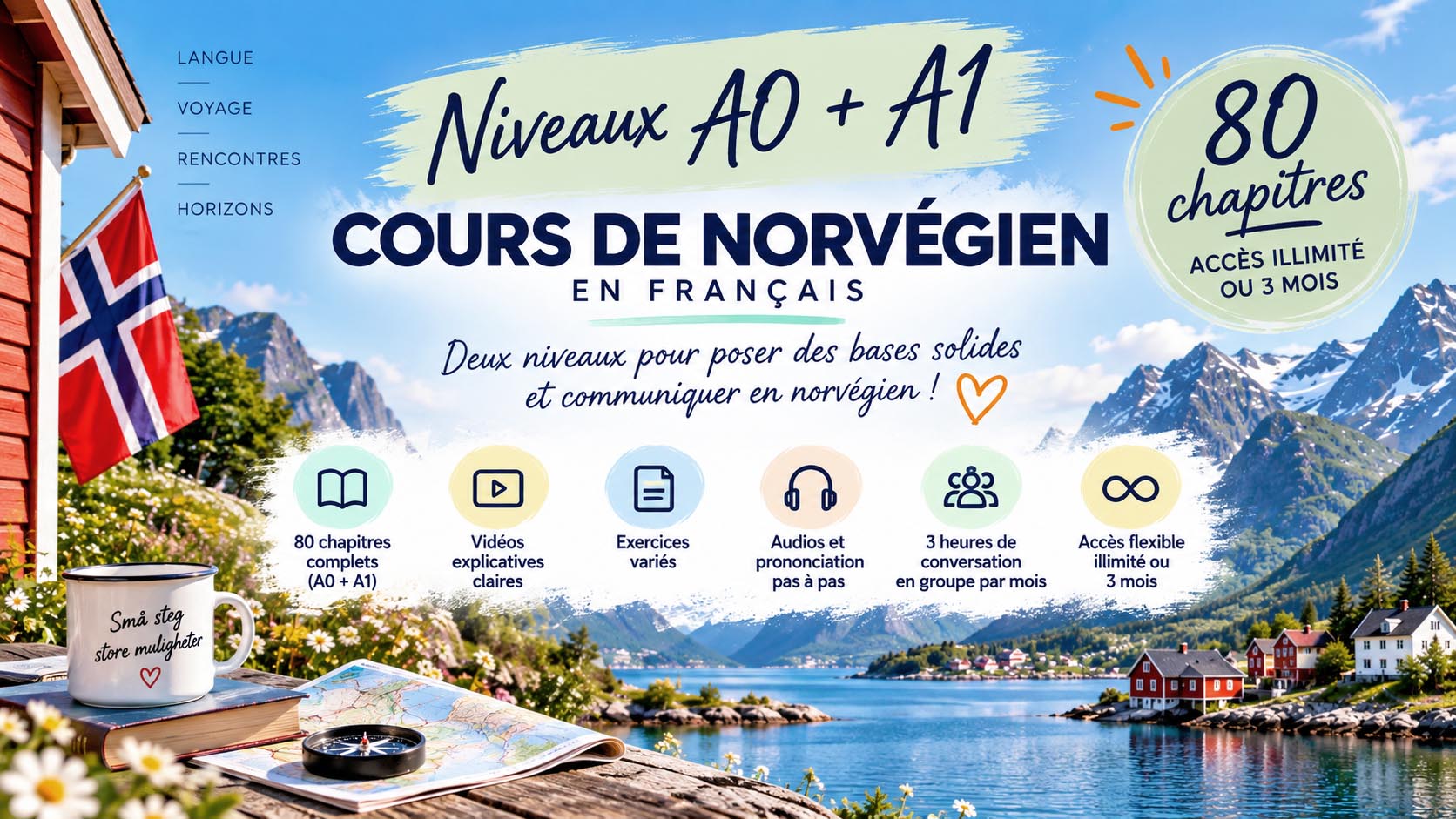 Cours de norvégien en français A0 + A1