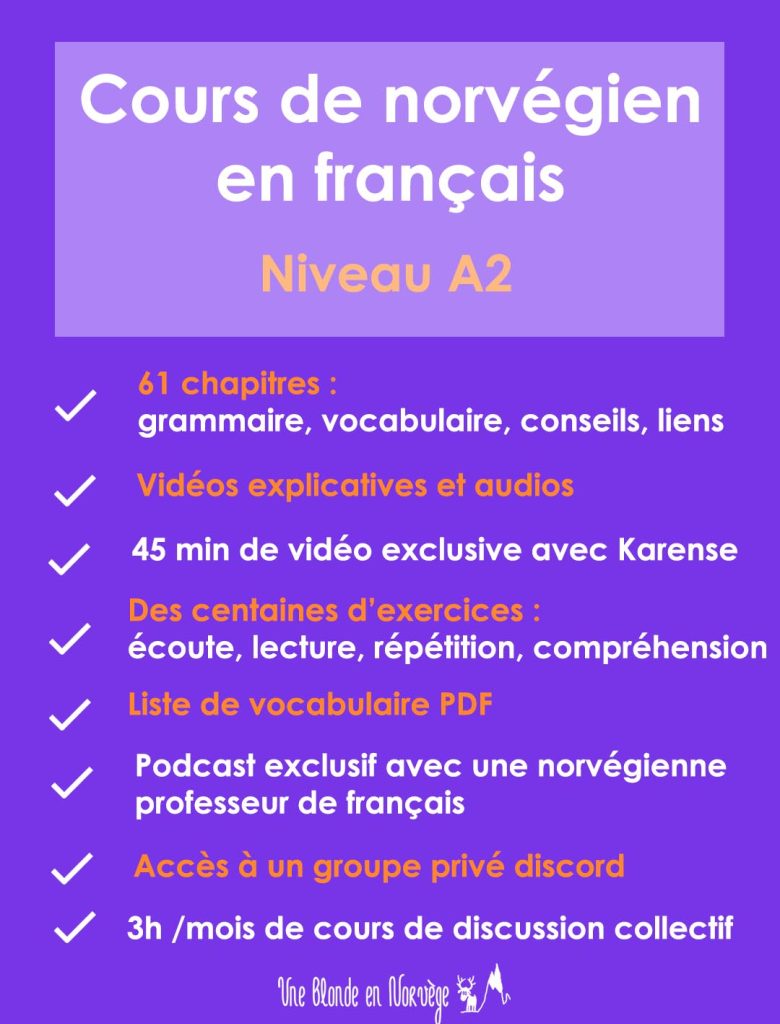 Cours de norvégien en français A2 - Une blonde en Norvège
