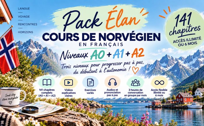 Cours de norvégien en français A0 + A1 + A2