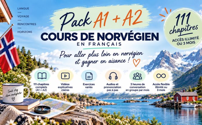 Cours de norvégien en français A1 + A2