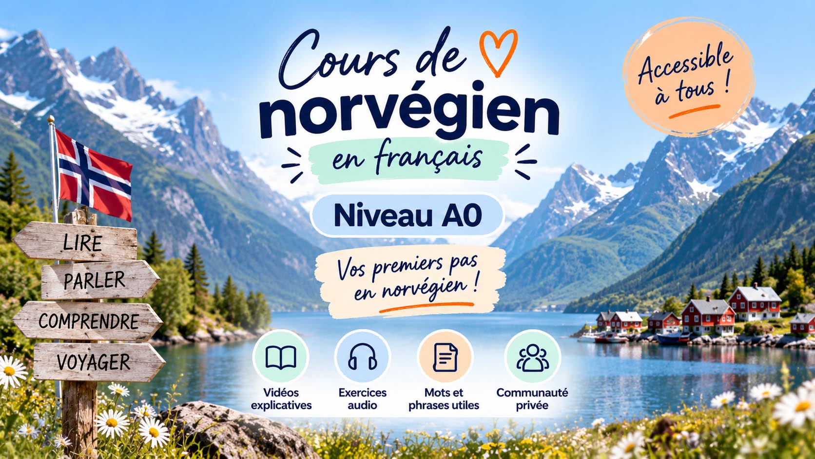Cours de norvégien A0 - Une blonde en Norvège